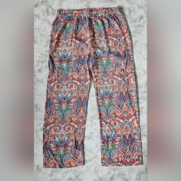 Hester & Orchard Pants - HESTER & ORCHARD 100% Rayon Wide-leg Paisley Bohemian style Trousers!